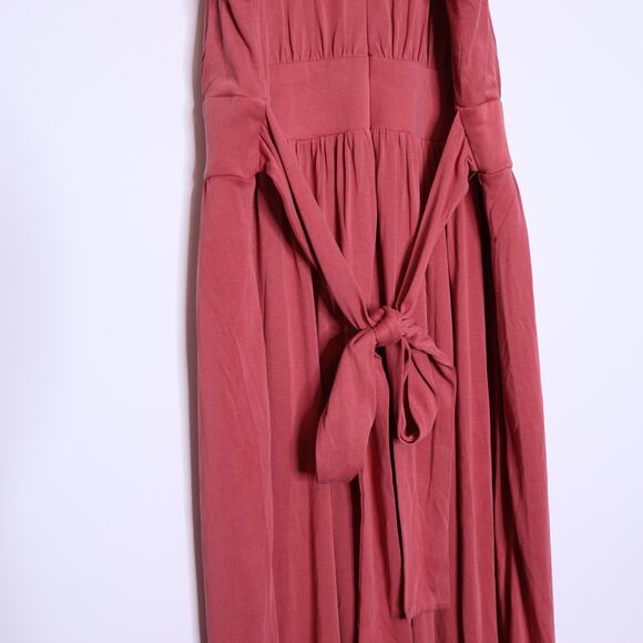 MOULINETTE SOEURS Eremita Halter Jumpsuit Dusty Rose Pleated Tie Back Women's XS - Picture 10 of 15